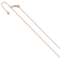 14K Rose Gold Adjustable 1mm D/C Cable Chain