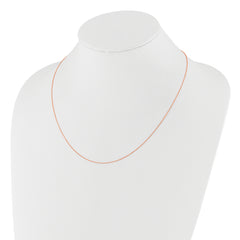 14K Rose Gold Adjustable 1mm D/C Cable Chain