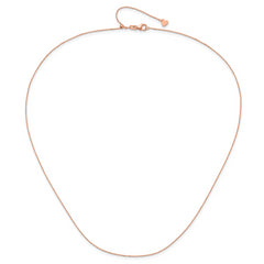 14K Rose Gold Adjustable 1mm D/C Cable Chain