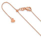 14K Rose Gold Adjustable 1mm D/C Cable Chain
