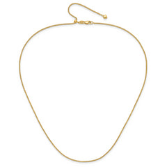 14K Adjustable 1.35mm Round Box Chain