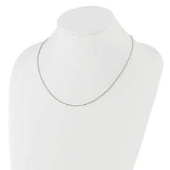 14K White Gold Adjustable 1.35mm Round Box Chain