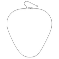 14K White Gold Adjustable 1.35mm Round Box Chain