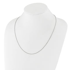 14K White Gold Adjustable 1.35mm Round Box Chain