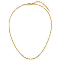 14K 1.1mm Franco 1in+1in Adjustable Chain