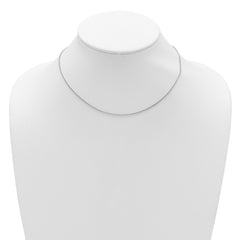 14K White Gold 1.25mm Franco 1in+1in Adjustable Chain