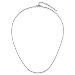 14K White Gold 1.25mm Franco 1in+1in Adjustable Chain