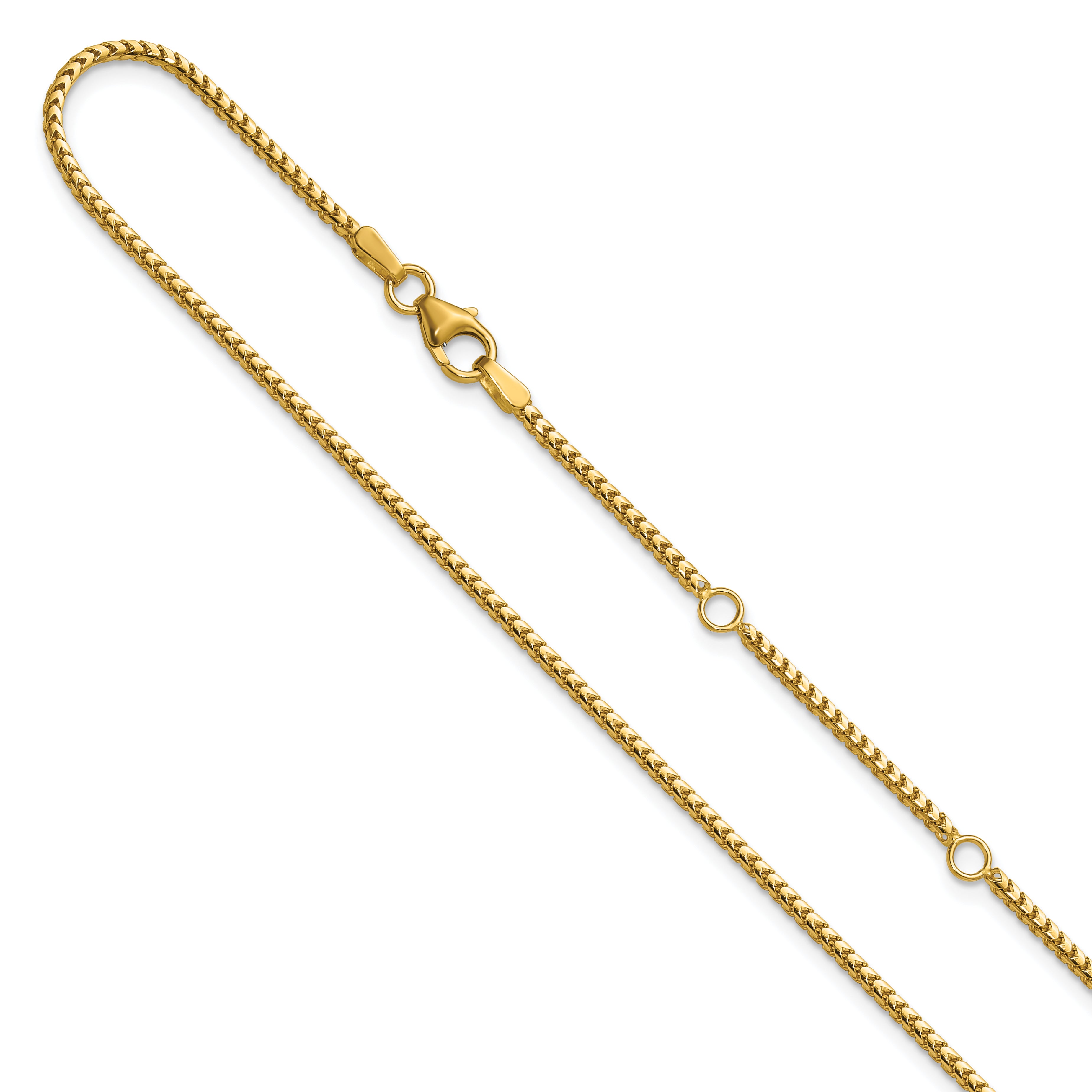 14K 1.5mmmm Franco 1in+1in Adjustable Chain