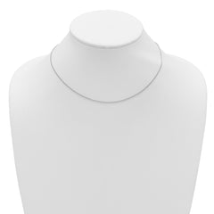 14K White Gold 1.15mm D/C Open Franco 1in+1in Adjustable Chain