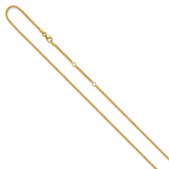 14K 1.65mm D/C Open Franco 1in+1in Adjustable Chain