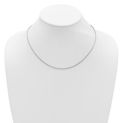 14K White Gold 1.65mm D/C Open Franco 1in+1in Adjustable Chain