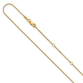 14K .65mm D/C Spiga 1in+1in Adjustable Chain
