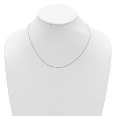 14K White Gold .65mm D/C Spiga 1in+1in Adjustable Chain