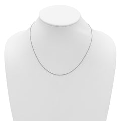 14K White Gold 1mm D/C Spiga 1in+1in Adjustable Chain