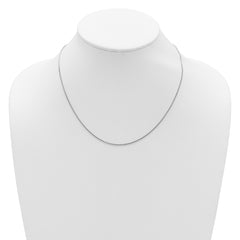 14K White Gold 1.2mm D/C Spiga 1in+1in Adjustable Chain