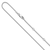 14K White Gold 1.2mm D/C Spiga 1in+1in Adjustable Chain