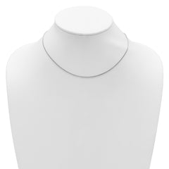 14K White Gold 1.2mm Baby Spiga 1in+1in Adjustable Chain