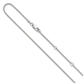 14K White Gold 1.2mm Baby Spiga 1in+1in Adjustable Chain