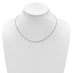 14K White Gold 1.5mm Spiga 1in+1in Adjustable Chain