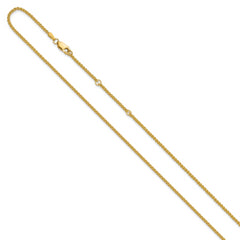 14K 1.65mm Spiga 1in+1in Adjustable Chain