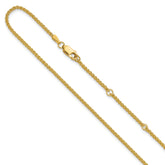 14K 1.65mm Spiga 1in+1in Adjustable Chain