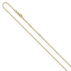 14K 1mm Box 1in+1in Adjustable Chain