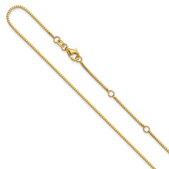 14K 1mm Box 1in+1in Adjustable Chain
