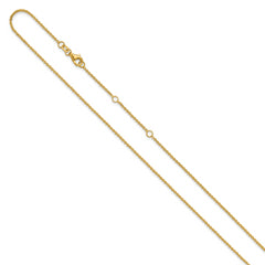 14K 1.4mm Flat Cable 1in+1in Adjustable Chain