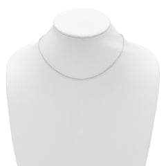 14K White Gold 1.4mm Flat Cable 1in+1in Adjustable Chain