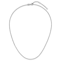14K White Gold 1.4mm Flat Cable 1in+1in Adjustable Chain
