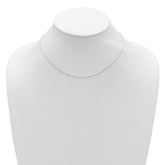 14k White Gold .85mm D/C Square Cable 1in+1in Adjustable Chain