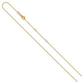 14k 1mm D/C Square Cable 1in+1in Adjustable Chain