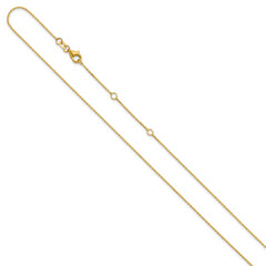 14k 1mm D/C Square Cable 1in+1in Adjustable Chain