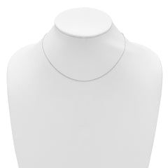 14k White Gold 1mm D/C Square Cable 1in+1in Adjustable Chain