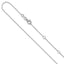 14k White Gold 1mm D/C Square Cable 1in+1in Adjustable Chain
