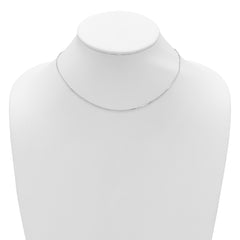 14k White Gold 1.4mm D/C Square Cable 1in+1in Adjustable Chain