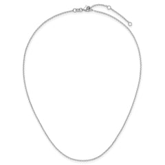 14k White Gold 1.4mm D/C Square Cable 1in+1in Adjustable Chain