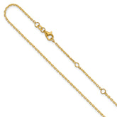 14k 1.5mm D/C Square Cable 1in+1in Adjustable Chain