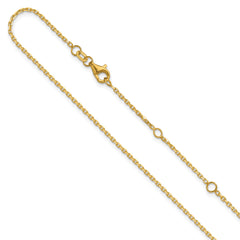 14k 1.5mm D/C Square Cable 1in+1in Adjustable Chain