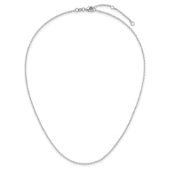 14k White Gold 1.5mm D/C Square Cable 1in+1in Adjustable Chain