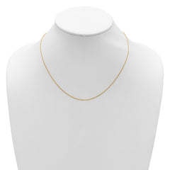 14k Yellow Gold .8mm Round Cable 1in+1in Adjustable Chain