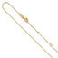 14k Yellow Gold .8mm Round Cable 1in+1in Adjustable Chain
