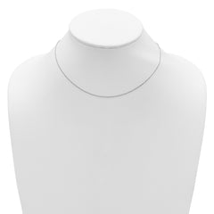 14k White Gold .8mm Round Cable 1in+1in Adjustable Chain