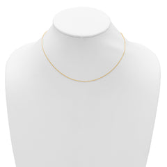 14k Yellow Gold .9mm Round Cable 1in+1in Adjustable Chain