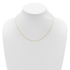 14k Yellow Gold .9mm Round Cable 1in+1in Adjustable Chain