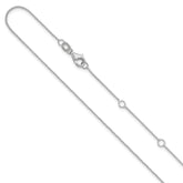 14k White Gold .9mm Round Cable 1in+1in Adjustable Chain