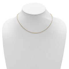 14k Yellow Gold 1.6mm Round Cable 1in+1in Adjustable Chain