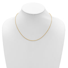 14k Yellow Gold 1.6mm Round Cable 1in+1in Adjustable Chain