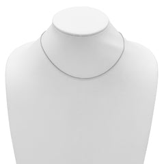 14k White Gold 1.6mm Round Cable 1in+1in Adjustable Chain