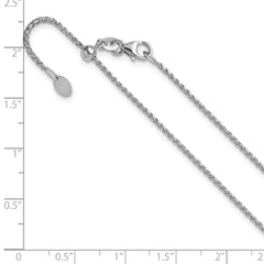 14K White Gold Adjustable 1.4mm D/C Open Franco Chain